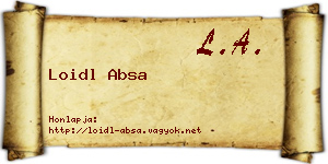 Loidl Absa névjegykártya